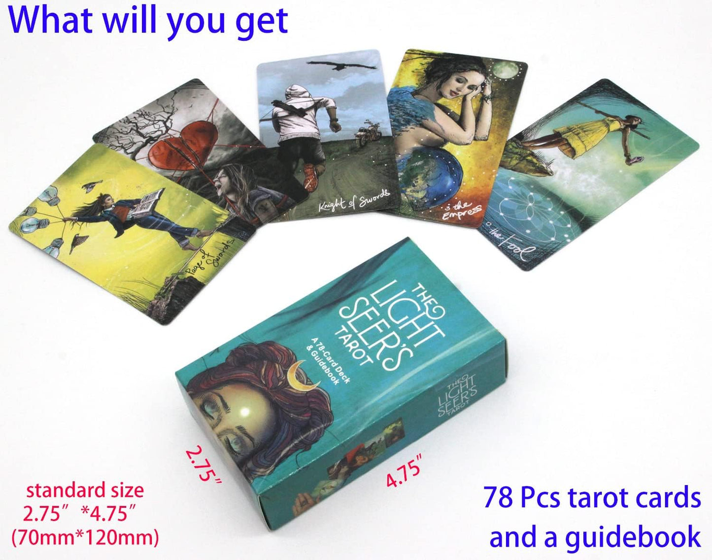 Tarot Cards, The Light Seers Tarot Cards Deck by Chris-Anne, Love Tarot Cards with Guidebook for Beginners Experts, Classic Pocket 78 Standard Size Oracle Tarot Cards Set Unique Q