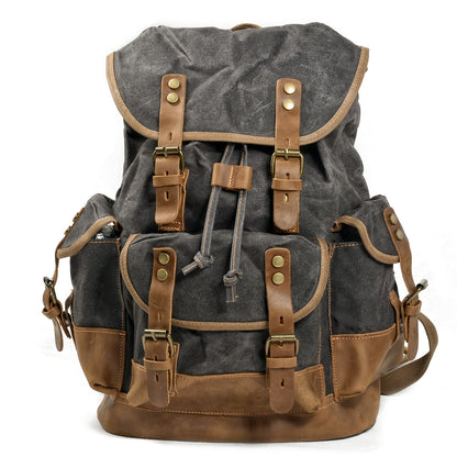 Canvas Spliced Leather Mountaineering Backapck #9508