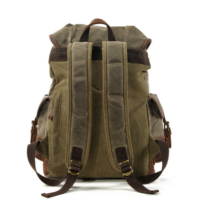 Canvas Spliced Leather Mountaineering Backapck #9508