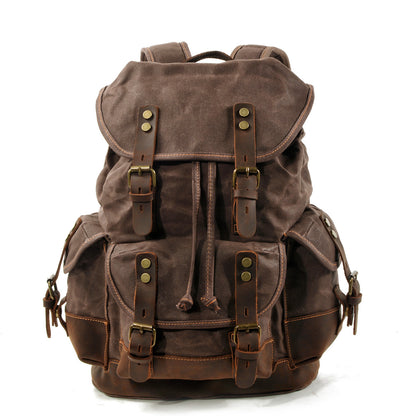 Canvas Spliced Leather Mountaineering Backapck #9508