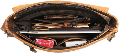 BASIS COWHIDE LEATHER MESSENGER BAG #30166