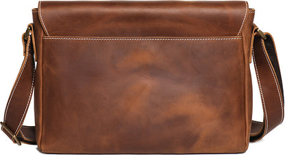 BASIS COWHIDE LEATHER MESSENGER BAG #30166