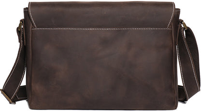 BASIS COWHIDE LEATHER MESSENGER BAG #30166