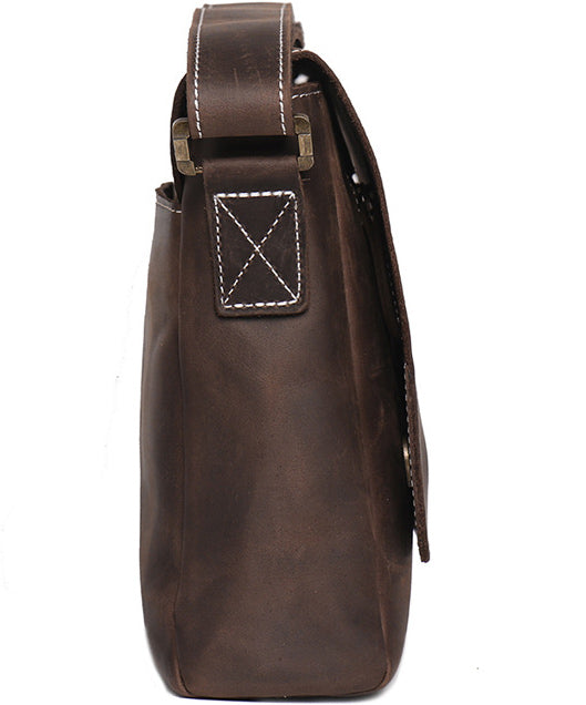 BASIS COWHIDE LEATHER MESSENGER BAG #30166