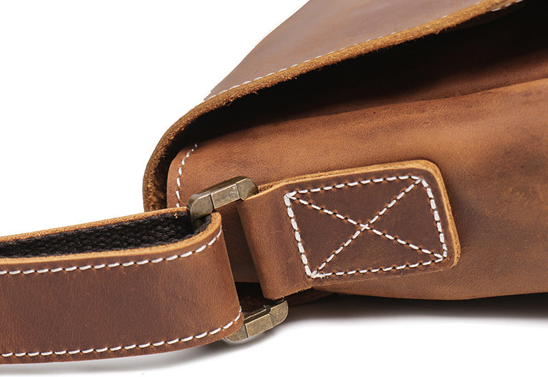 BASIS COWHIDE LEATHER MESSENGER BAG #30166