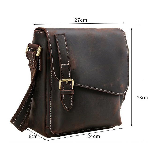 DEEPKEE Leather Side Bag 10 inches Messenger Bag P2112FS