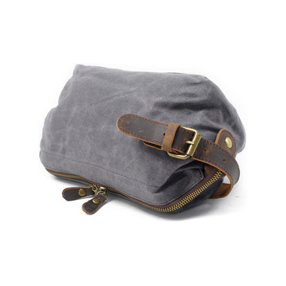 DEEPKEE Waxed Canvas Leather Waterproof Wash Bag #9161