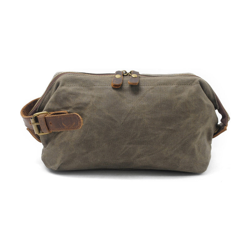 DEEPKEE Waxed Canvas Leather Waterproof Wash Bag #9161