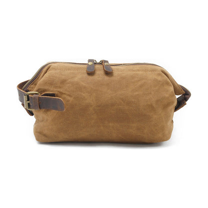 DEEPKEE Waxed Canvas Leather Waterproof Wash Bag #9161