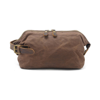 DEEPKEE Waxed Canvas Leather Waterproof Wash Bag #9161