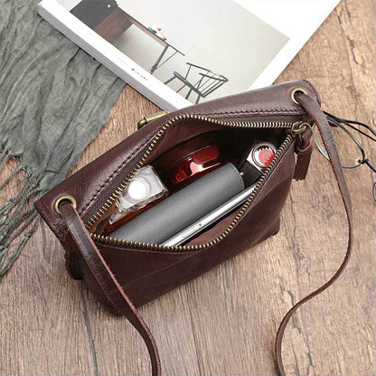 Handmade Leather Diagonal Bag #17053