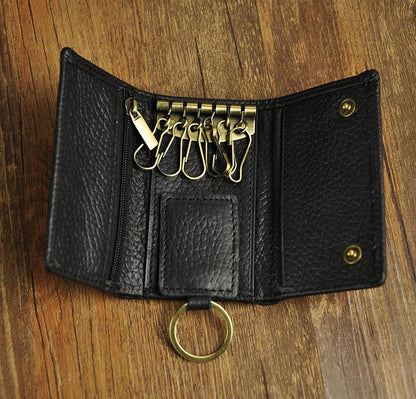 DEEPKEE Handmade Leather Trifold Key Wallet #KZ230