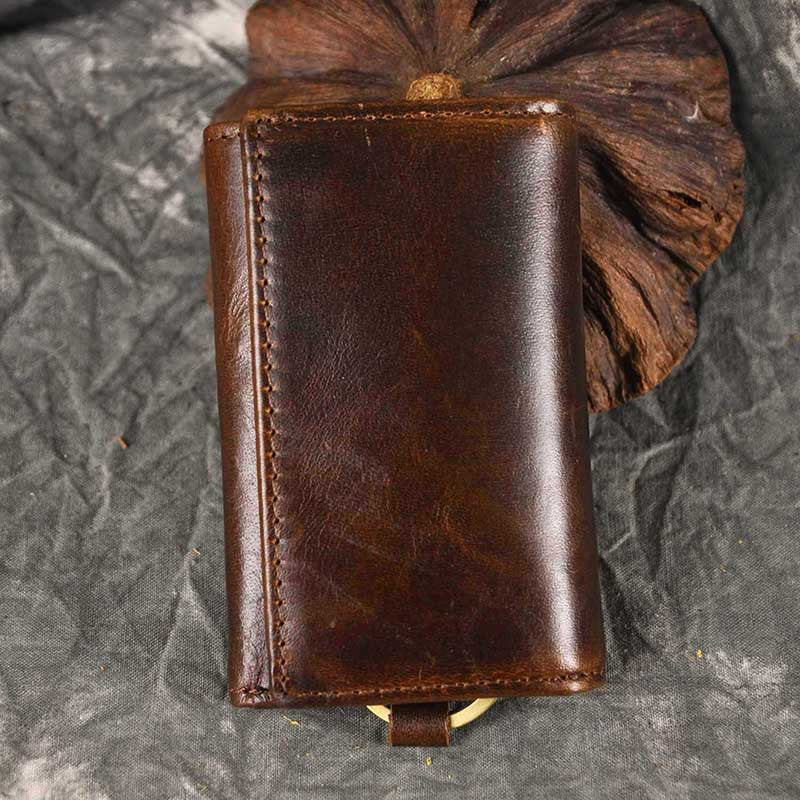 DEEPKEE Handmade Leather Trifold Key Wallet #KZ230