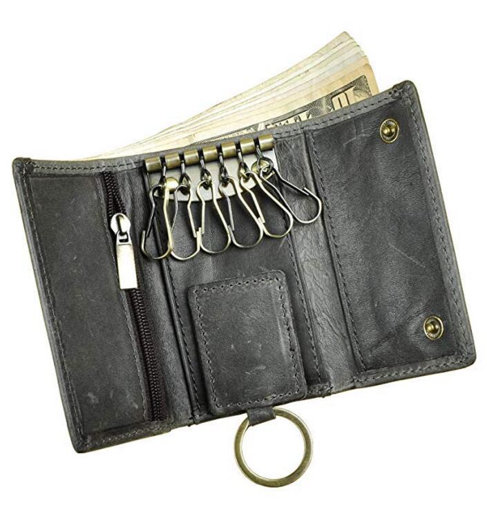 DEEPKEE Handmade Leather Trifold Key Wallet #KZ230