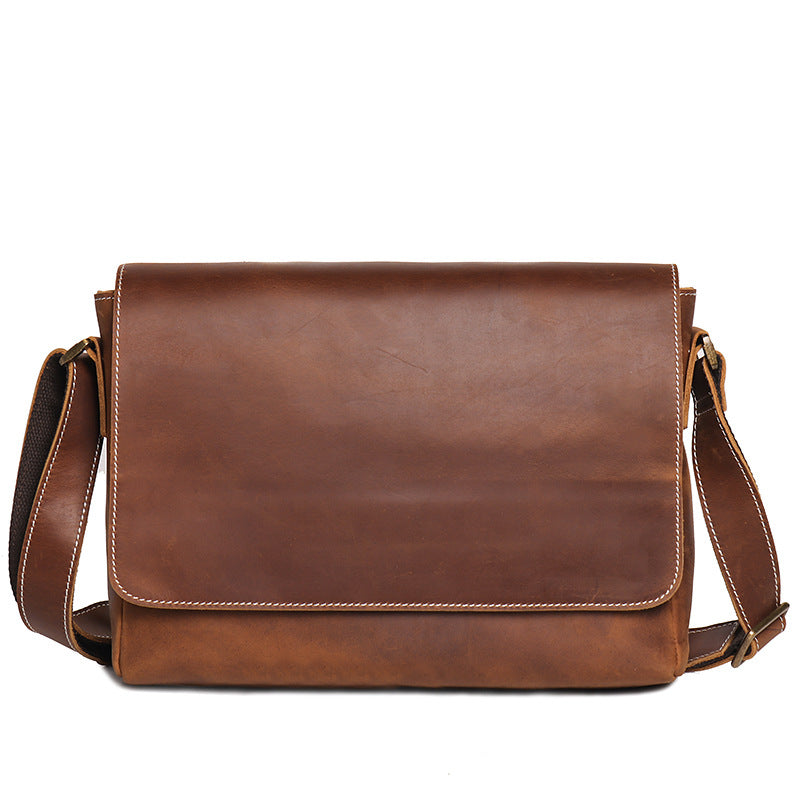 BASIS COWHIDE LEATHER MESSENGER BAG #30166