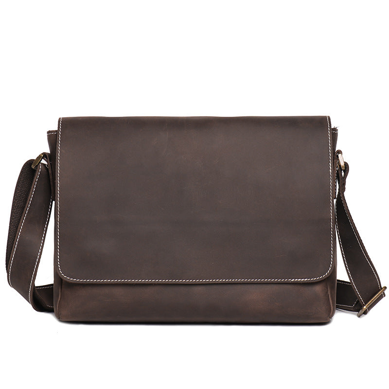 BASIS COWHIDE LEATHER MESSENGER BAG #30166