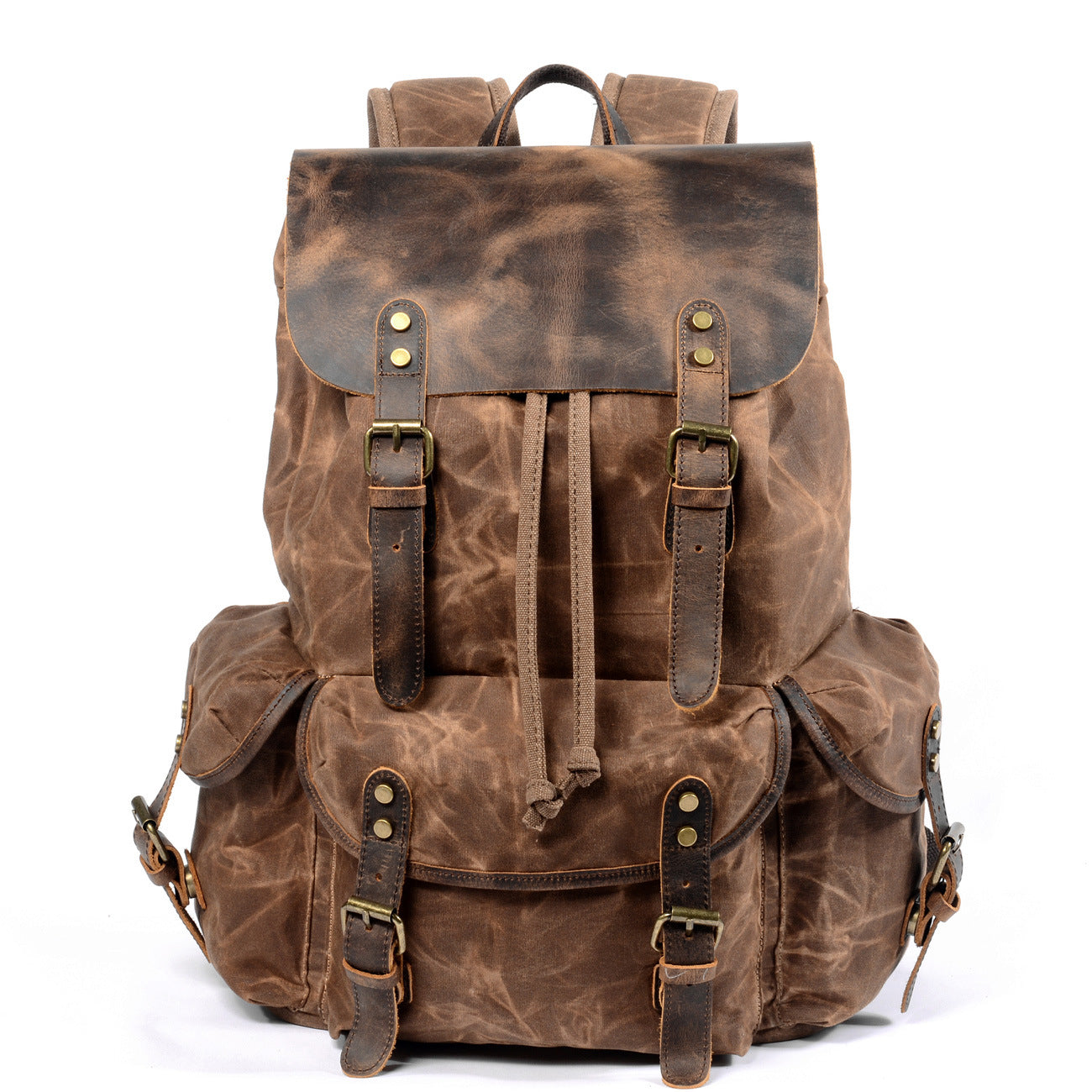 Classic Oil-Wax Canvas Drawstring Backpack #6105Z