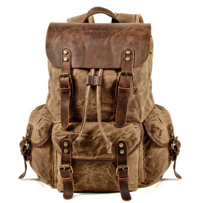 Classic Oil-Wax Canvas Drawstring Backpack #6105Z