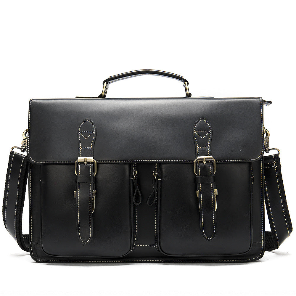 The Classic cowhide men's handbag briefcase #9033