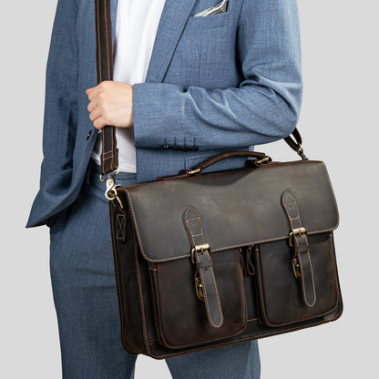 The Classic cowhide men's handbag briefcase #9033