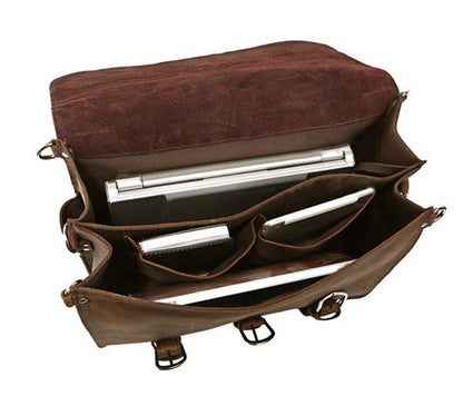 VINTAGE LEATHER BRIEFCASE LAPTOP BAG #M086