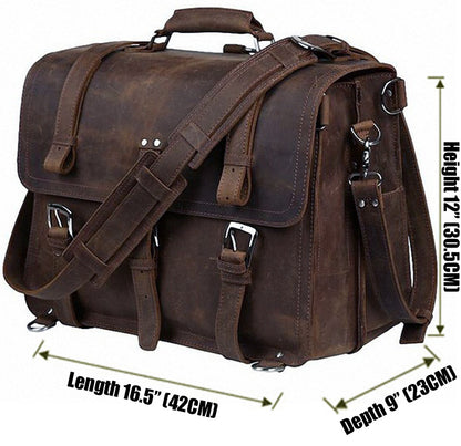 VINTAGE LEATHER BRIEFCASE LAPTOP BAG #M086