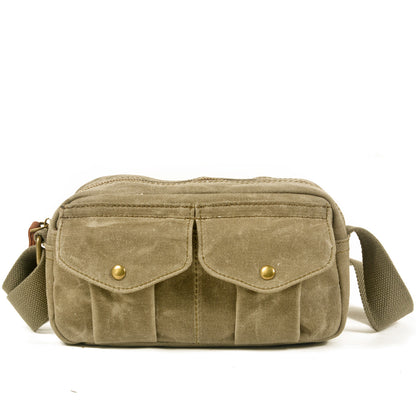 Handmade Leather&Canvas Fanny Pack Bag #5032