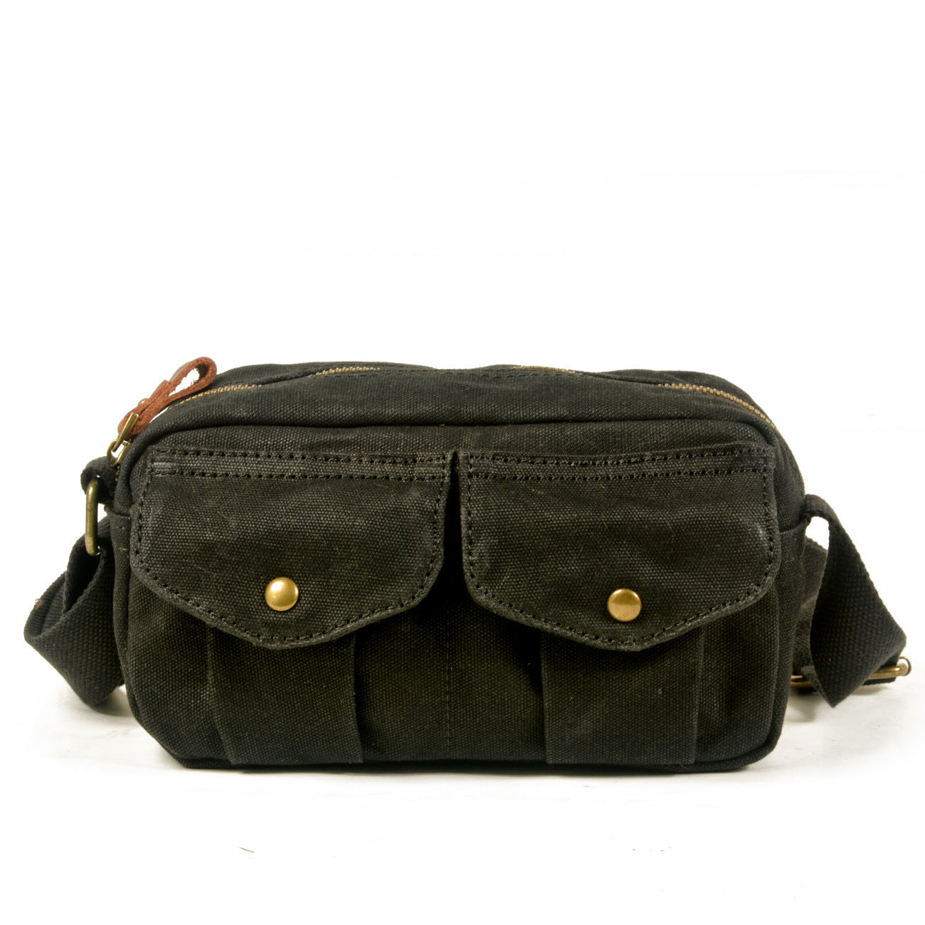 Handmade Leather&Canvas Fanny Pack Bag #5032