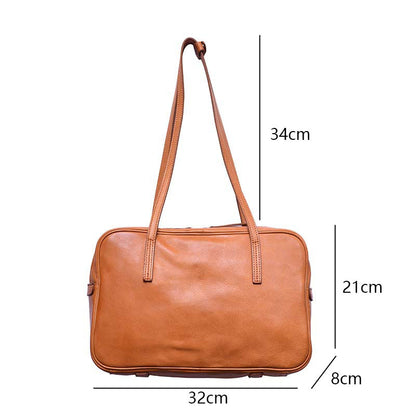 Original Vegetable Tanned Cowhide Niche Shoulder Armpit Bag Handbag #19133