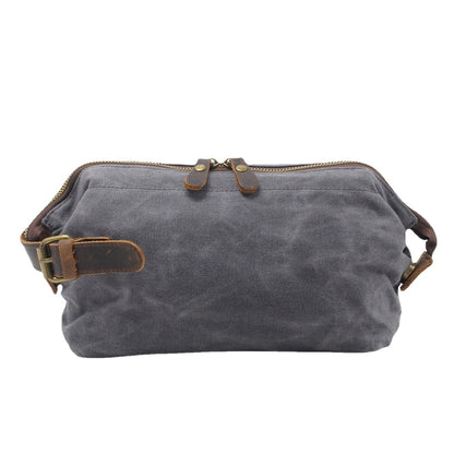 DEEPKEE Waxed Canvas Leather Waterproof Wash Bag #9161