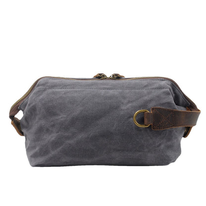 DEEPKEE Waxed Canvas Leather Waterproof Wash Bag #9161