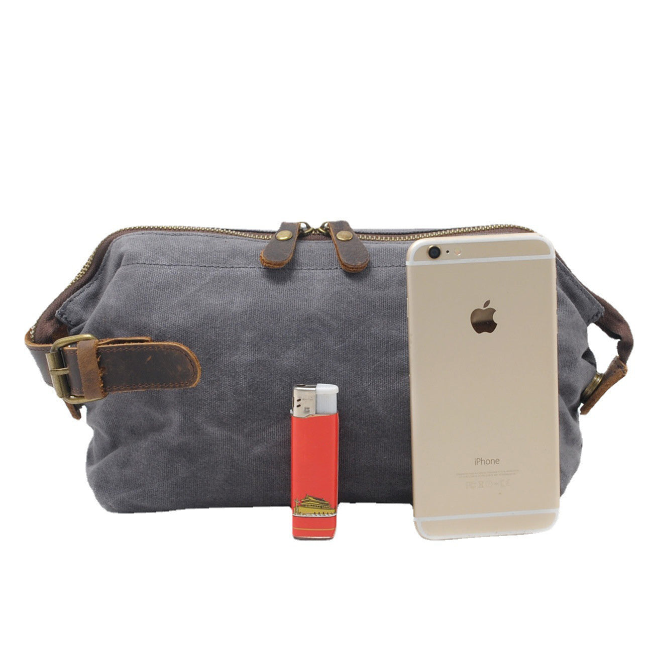 DEEPKEE Waxed Canvas Leather Waterproof Wash Bag #9161