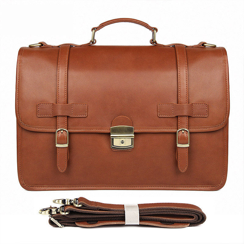 DEEPKEE® British style cowhide business briefcase #7397