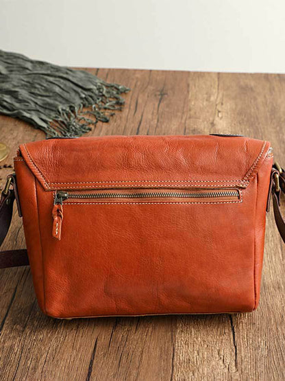 Handmade Vegetable Tanned Leather Cowhide Bag Crossbody #32043