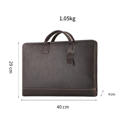 DEEPKEE genuine leather multifunctional briefcase 15.6 inch men's bag #2220