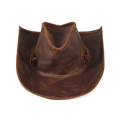 DEEPKEE shop brown leather hat 3040