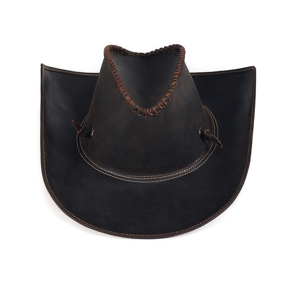 DEEPKEE shop brown leather hat 3040