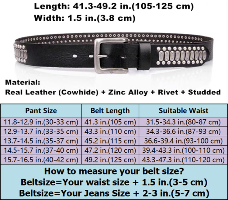 Deepkee Handcrafted Punk Rock Studded Belt #36392