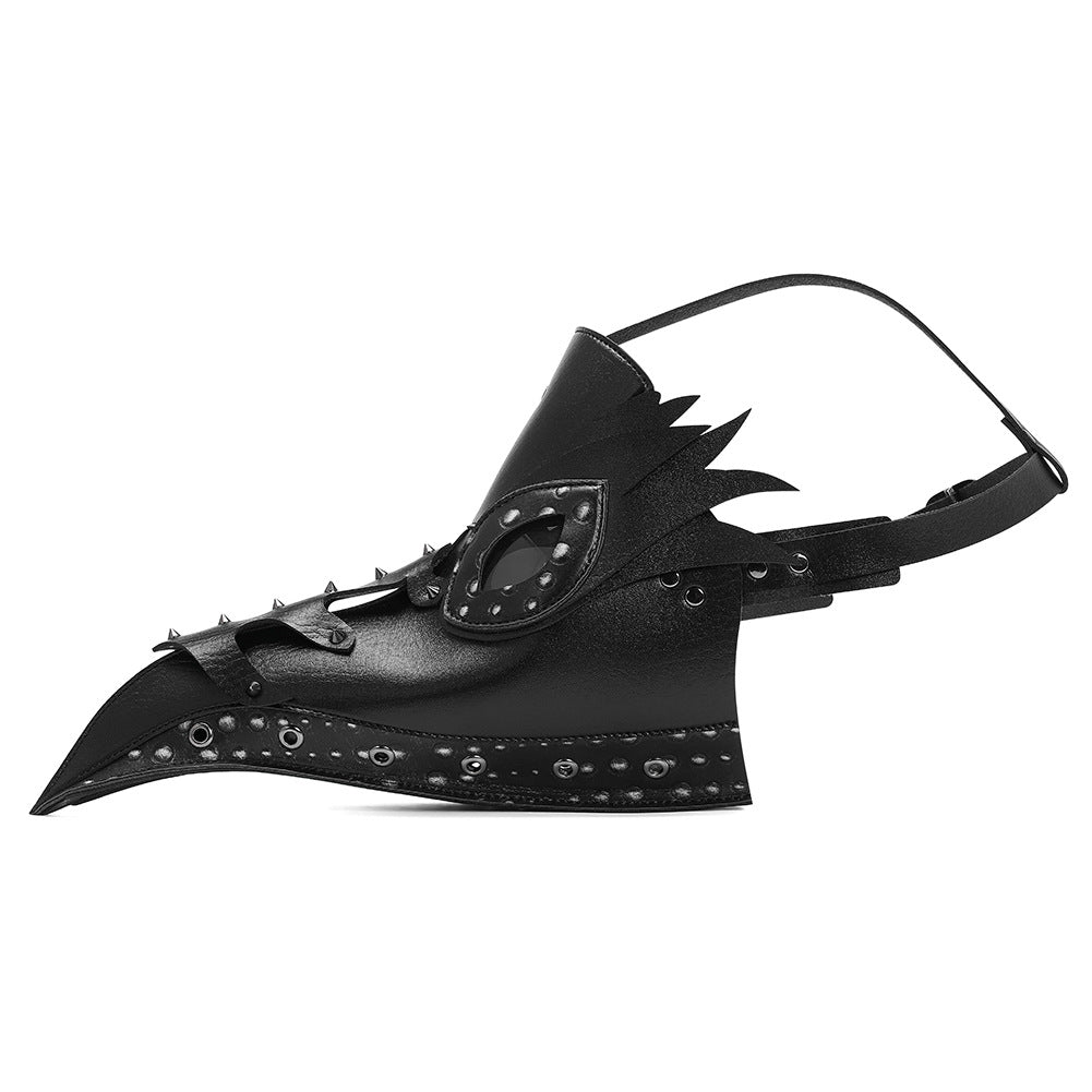 Deepkee Bird Mask Long PU Leather Steampunk Mask #FPBM064