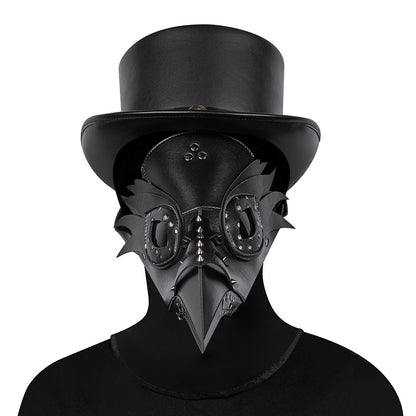 Deepkee Bird Mask Long PU Leather Steampunk Mask #FPBM064