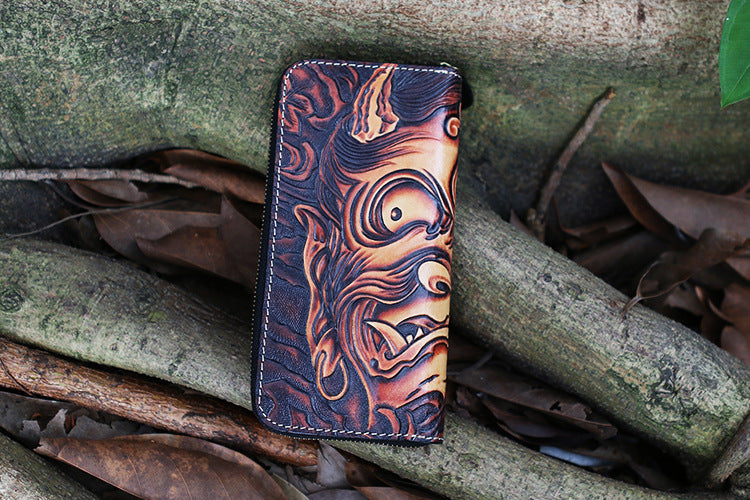 Deepkee Cowhide Carved Japanese Wallet #7621