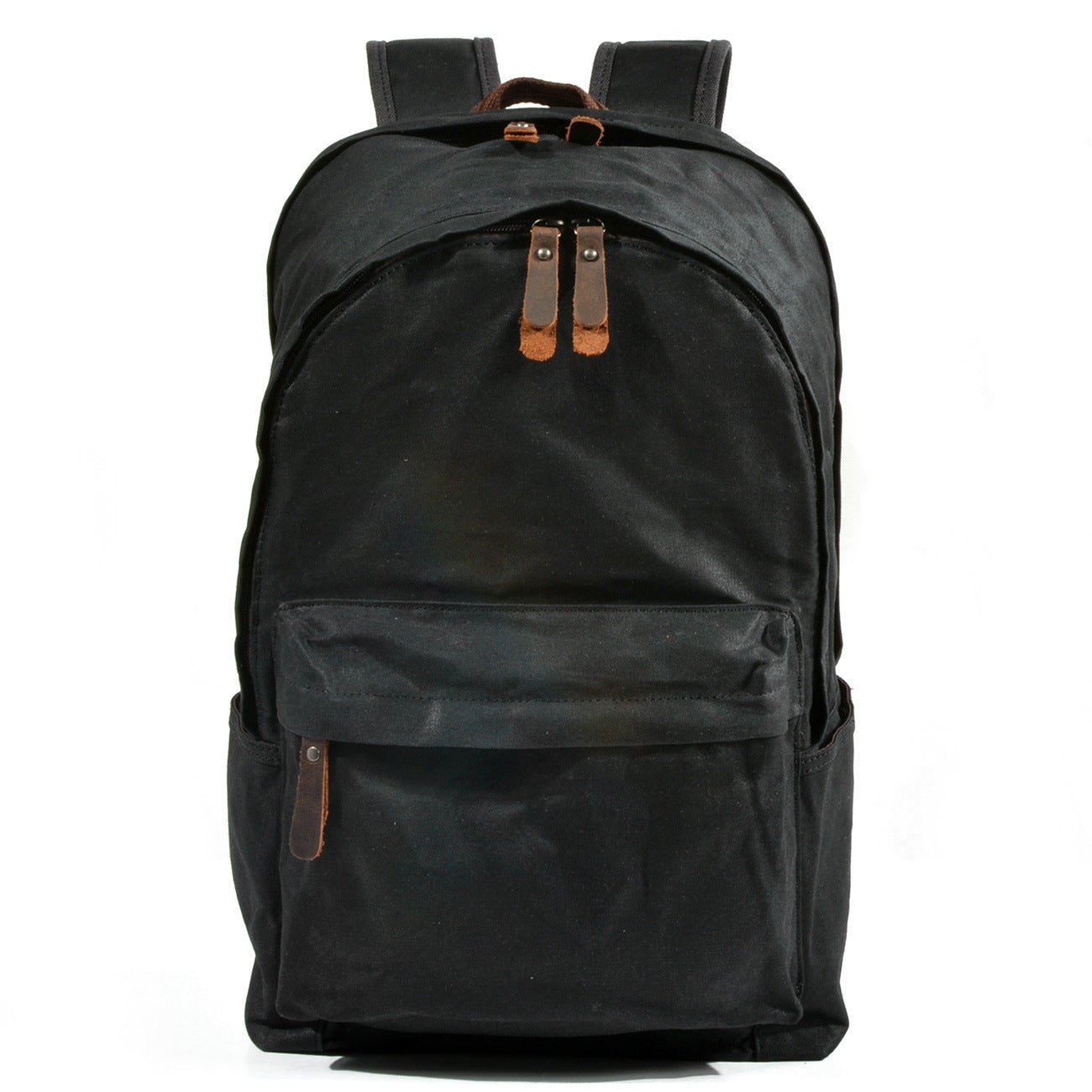 Deepkee Handmade Leather&Waxed-Canvas Weekend Travel Backpack #6023