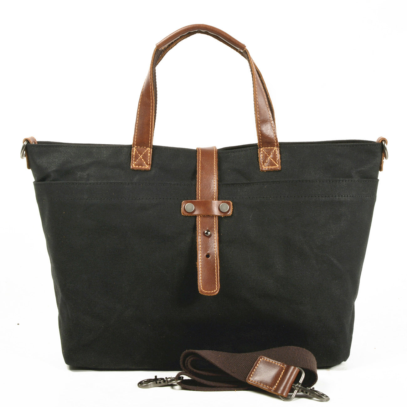 Deepkee Handmade Oil waxed canvas&leather simple tote bag #9706