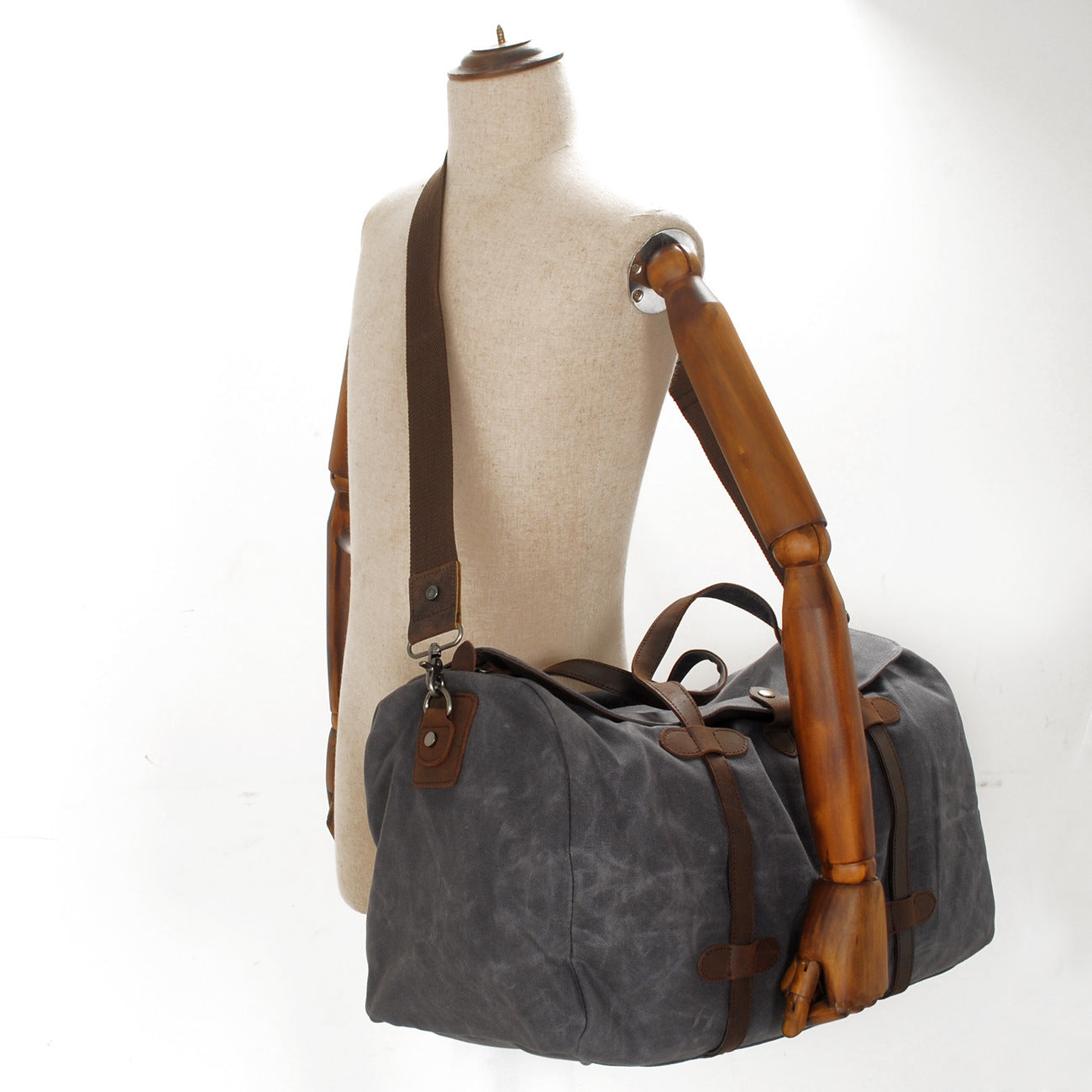 Leather Accessories Canvas Weekend Bag #2032K1