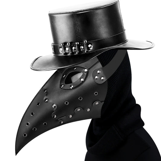 Gothic Cosplay Punk pointed Bird Beak Leather Face Mask #FPBM014