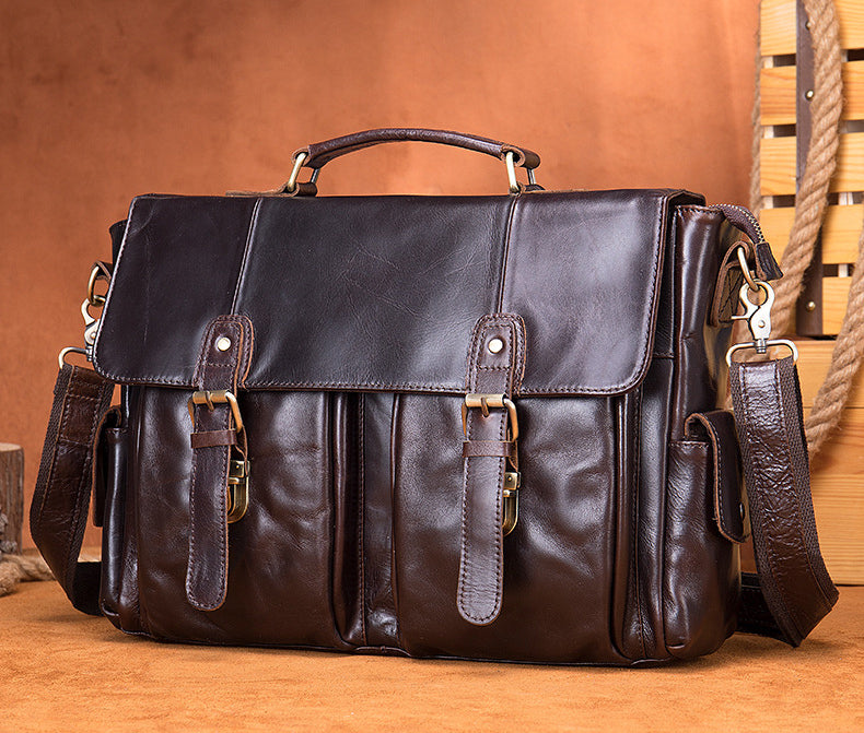 DEEPKEE® HANDMADE LEATHER BRIEFCASE #8942