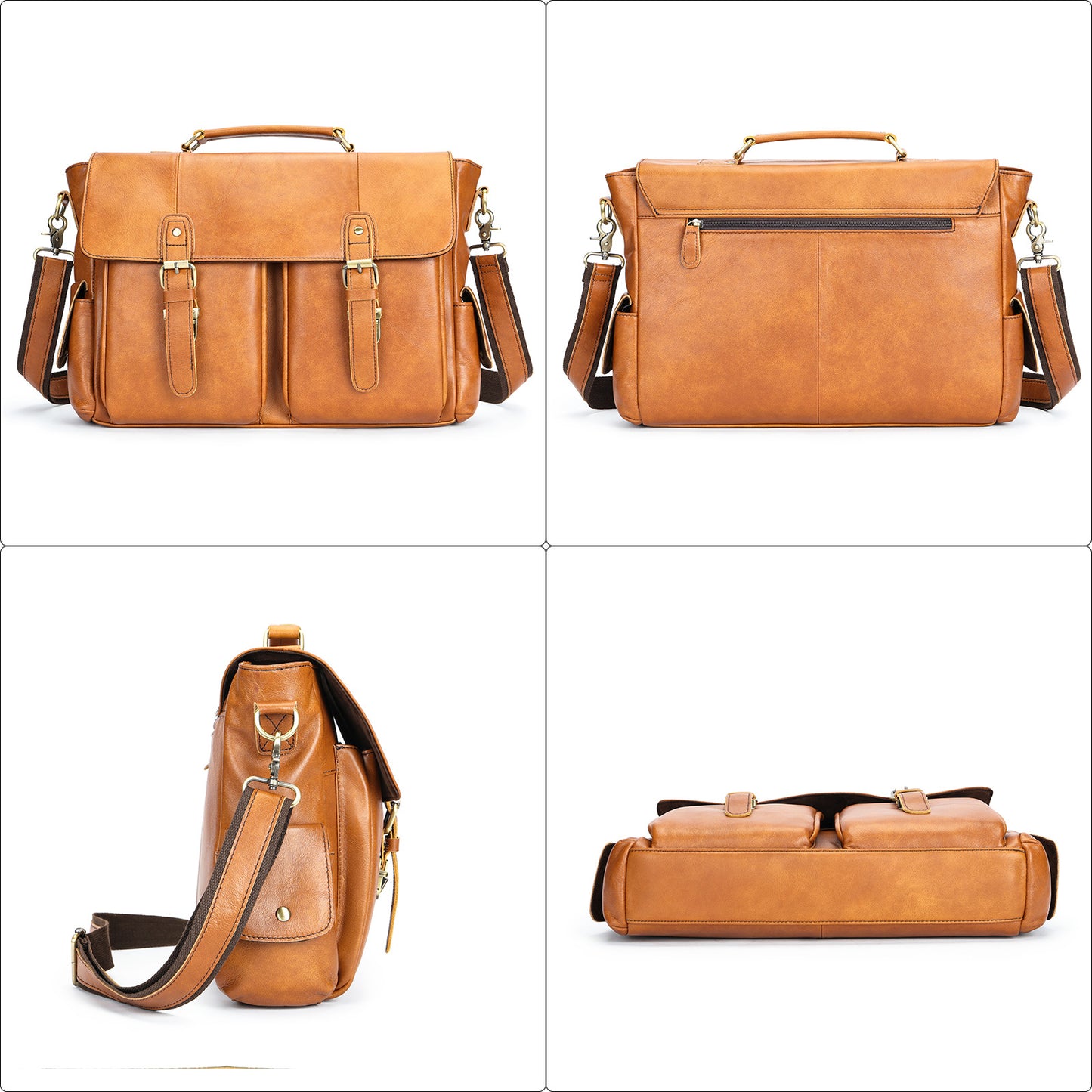 DEEPKEE® HANDMADE LEATHER BRIEFCASE #8942