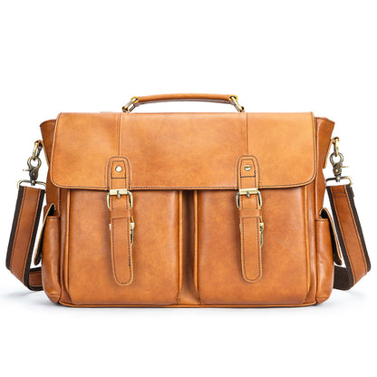 DEEPKEE® HANDMADE LEATHER BRIEFCASE #8942