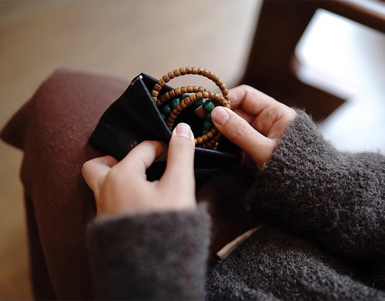 Handcrafted Leather Coin Purse & Card Organizer Wallet #D80591