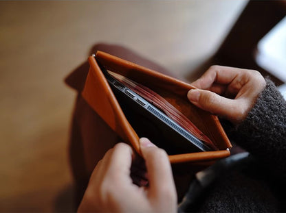 Handcrafted Leather Coin Purse & Card Organizer Wallet #D80591